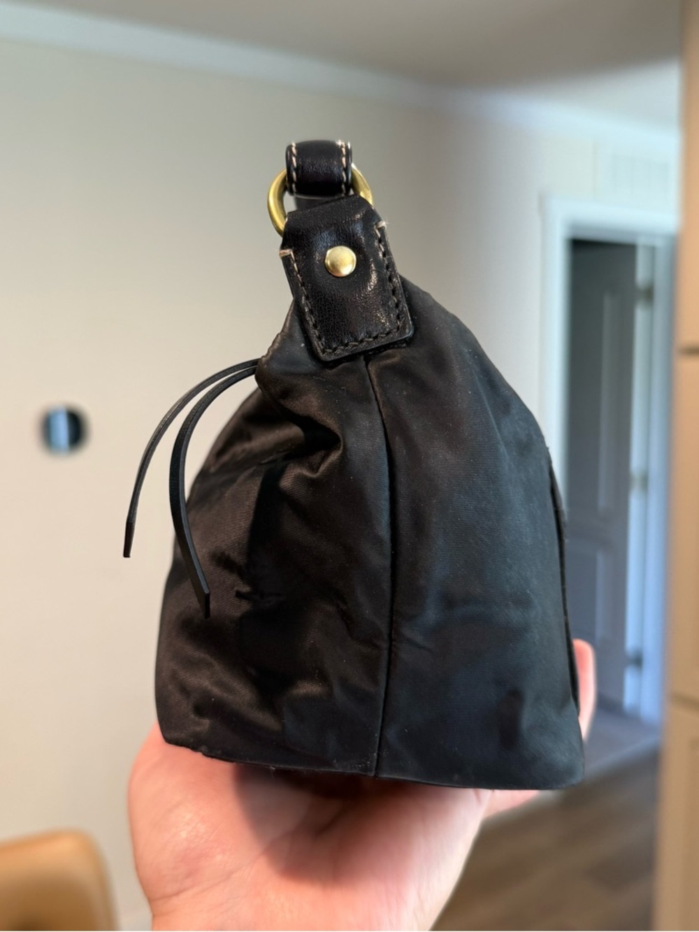 Vintage Coach mini nylon shoulder bag purse black Y2K - Picture 3 of 11